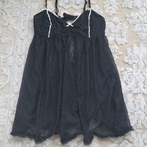 LAST CHANCE! Black with Polka Dots Chemise